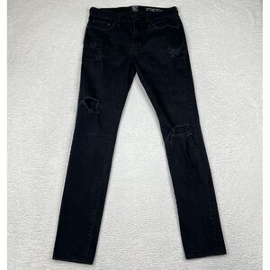 PRPS Jeans Mens 31x32 Black Skinny‎ Tapered Windsor Stretch Denim Distressed